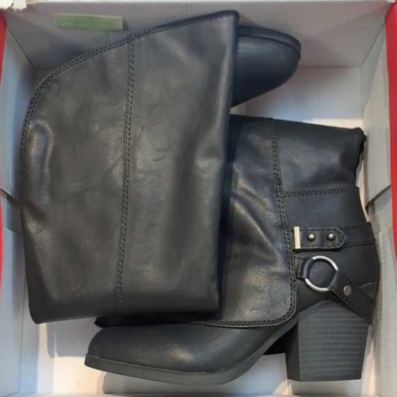 AMERICAN RAG AEBONI TALL HEELED BOOT BLACK WOMEN'S SIZE 6.5 - Picture 2 of 2